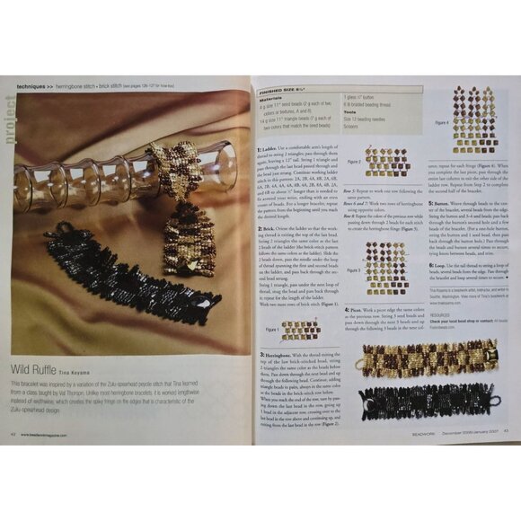 Beadwork Magazine December 2006 January 2007 Embellish A Button Bracelet - Picture 7 of 15